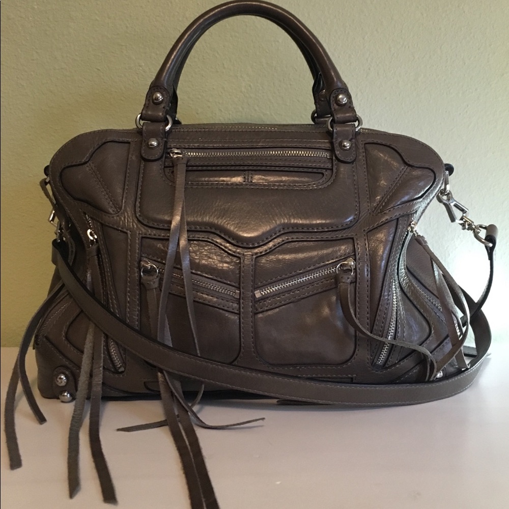 Grey/Taupe Rebecca Minkoff Desire Moto Zip Satchel